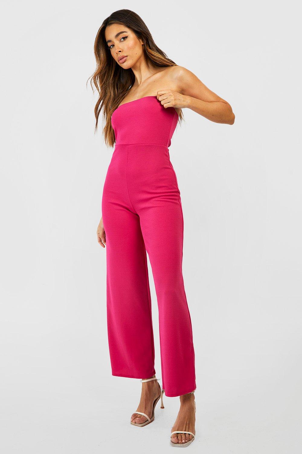 Pink bandeau sales jumpsuit